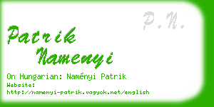 patrik namenyi business card