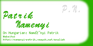 patrik namenyi business card